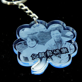 gr-06螢藍色壓克力幸運草造型